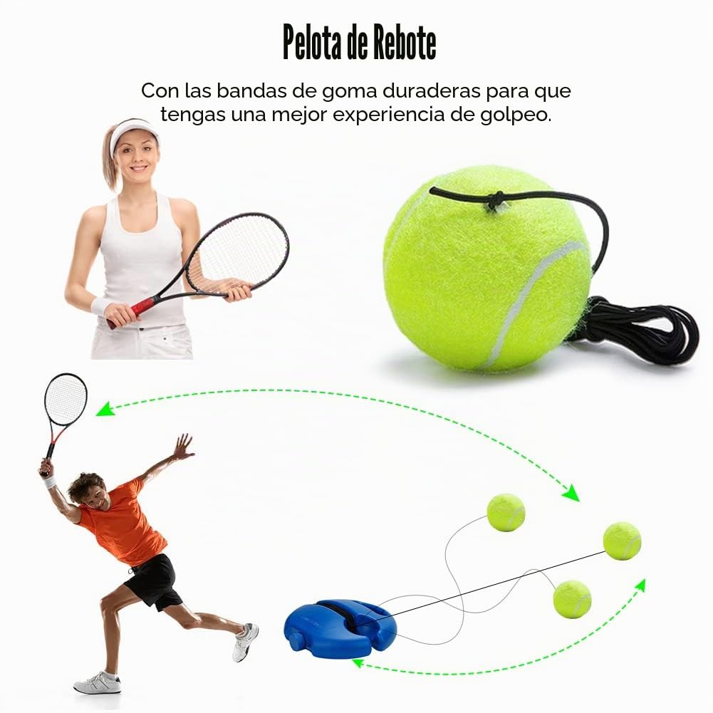 Juego de entrenamiento de tenis con 2 pelotas