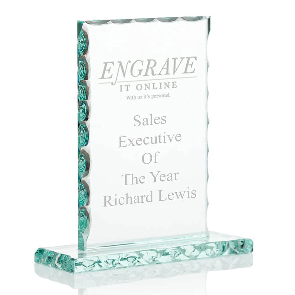 Sponsored Ad – Personalised Decorative Edge Rectangular Glass Trophy/Award, Engrave with Your Custom Text, Custom Award for Employee of the Month, Retirement, Leadership and Appreciation