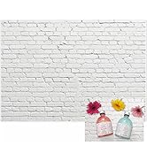 Allenjoy 7x5ft White Brick Wall Photography Background Vinyl Photo Backdrops Child Kids 1st Birth...