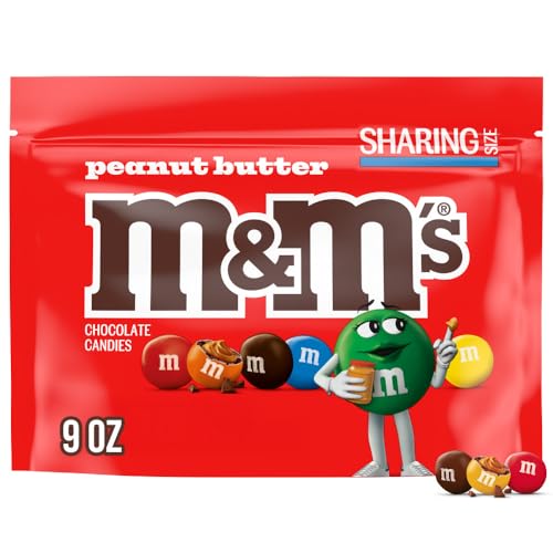 M&MS Peanut Butter Milk Chocolate Candy Sharing Size 9 oz Resealable Bag