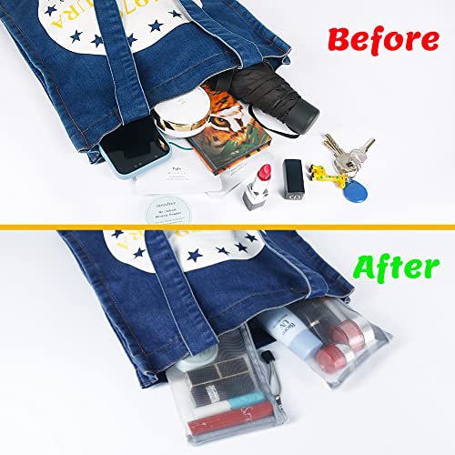 Besharppin Small Mesh Cosmetic Bags, 6Pcs Nylon Makeup Pouches With Zipper For Home Office Purse Diaper Bag (Grey) #TOP3