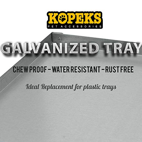 Kopeks Galvanized Metal Tray For Dog Crates, Pet Kennels, Restaurant Grease Traps, And Floor Protection With Leak And Rust Resistant Chew Proof Durability, Heavy-Duty Reusable Coverage #TOP3