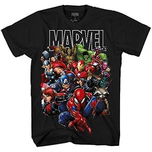 Marvel Avengers Guardians of The Galaxy Team Up All Time Men’s Adult Graphic Tee T-Shirt