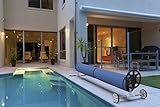 Pool Solar Cover Reel for Inground Swimming Pool - Fits Every Pool Shape Up to 20 Feet Wide x 40 Feet Length Blanket Cover - Above in Ground Roller