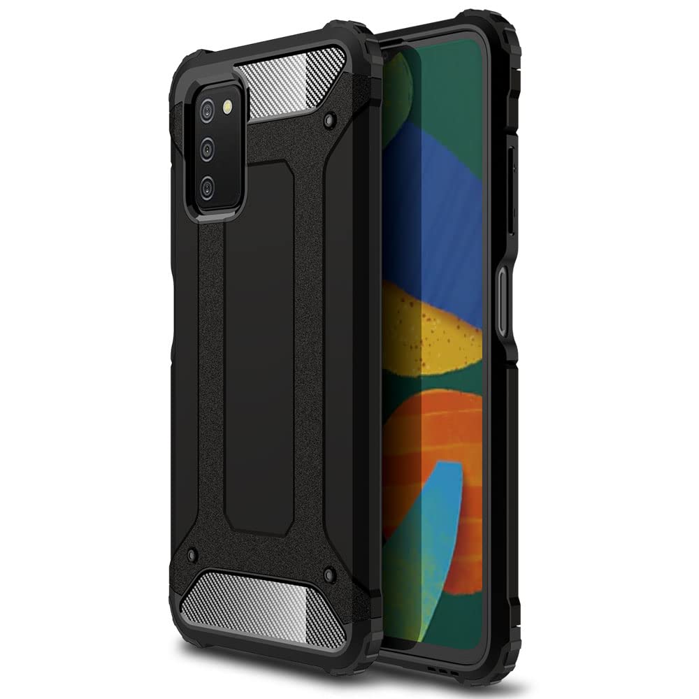 TECHGEAR Galaxy A03s Tough Armoured Case - ShockProof, Rugged, Sturdy, Heavy Duty Protective Impact Case Cover Designed for Samsung Galaxy A03s (Black)
