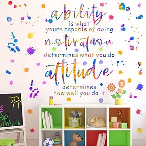 Amazon.com: Colorful Inspirational Wall Decals Motivational Quotes Wall ...