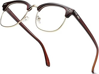 Fashion Vintage Classic Semi-Rimless Half Frame Clear Lens Glasses