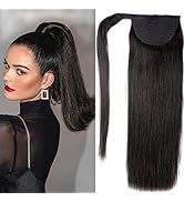 Ugrace Hair Ponytail Extension Human Hair Virgin Straight Human Hair Wrap Around Long Ponytail Cl...