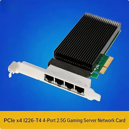 Tarjeta de red PCIe con 4 puertos de 2.5Ghz y controlador I226 para servidores y escritorios compatible con 2500BASE miniatura 3
