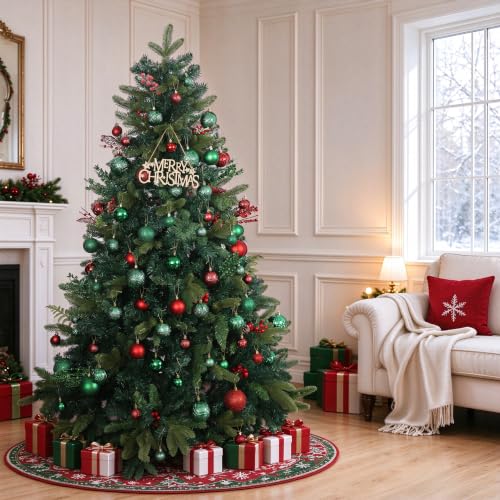 SZVRL Christmas Balls Ornaments -36pcs Shatterproof Christmas Tree Decorations with Hanging Loops for Xmas Tree, Holiday Party, Wedding & Indoor Home Decor,6 Styles in 3 Sizes (Green) - image 7