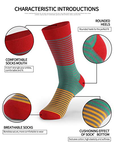Image of HHX YONLEE Dress Socks 5 /6 /10 Pairs Crew Argyle Colorful Cotton Novelty Casual Happy Fun