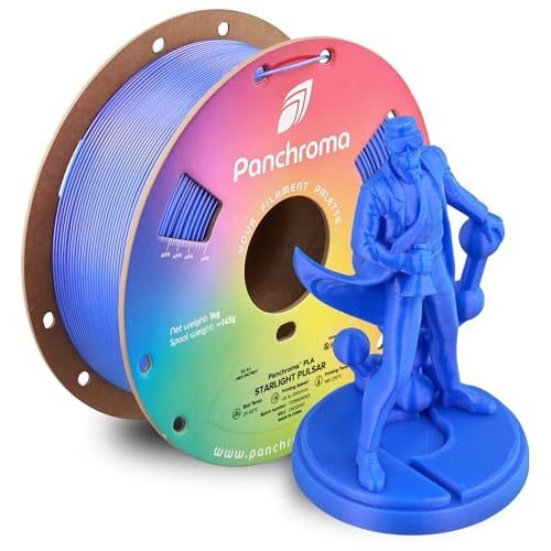 Polymaker Panchroma Blue Color Changing PLA, 1.75mm, 1KG, Glitter Starlight Pulsar 3D Printer Filament, Hides Layer Lines, Easy to Print, Tangle Free, AMS Compatible, Works with Most FDM Printers