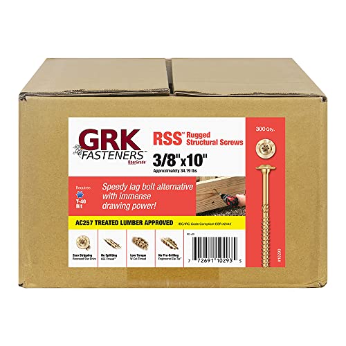 GRK 10293 3/8" x 10" RSS&trade; RUGGED STRUCTURAL SCREWS 300 Count