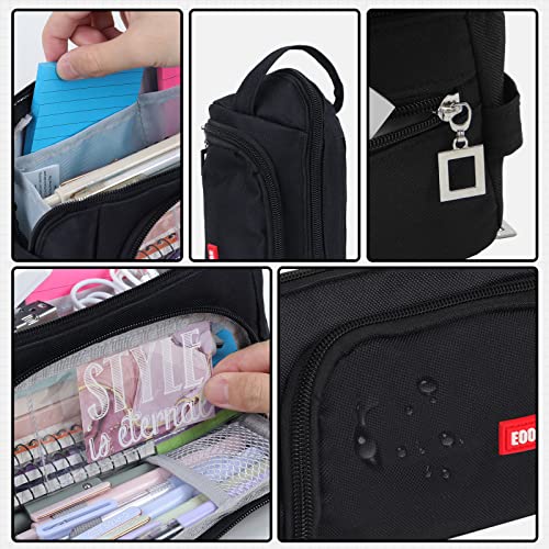Eoout Big Capacity Pencil Case Pencil Pouch Pen Bag Large Organized Cute Pen Case For School Stationery And Travel Cosmetics Storage (Black) #TOP2