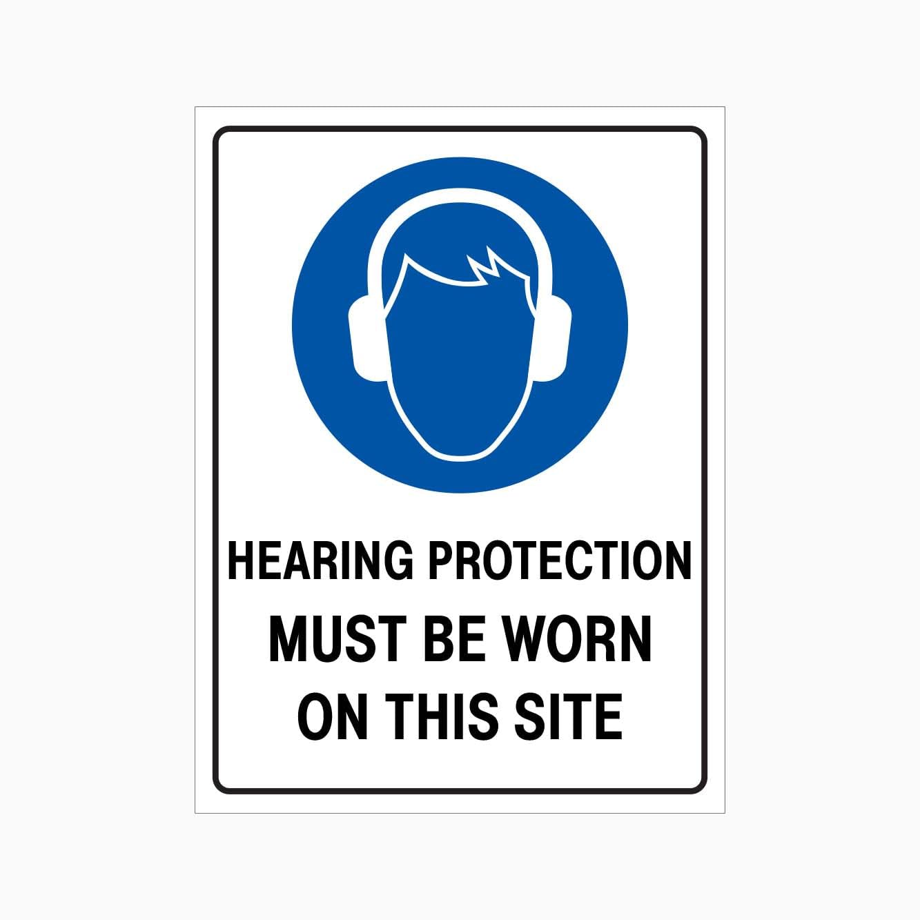 HEARING PROTECTION MUST BE WORN ON THIS SITE Sign Workplace Metal Tin Sign 8 x 12 inch for Industrial & Commercial Series