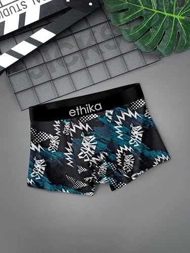 Image of Ethika Men's Extra Thin Elastic Underwear Long Comfortable Ice Silk Breathable Comfort Brief-Boxer-Trunks Imported Material Pack of 3 (in, Alpha, XL, Multicolor)