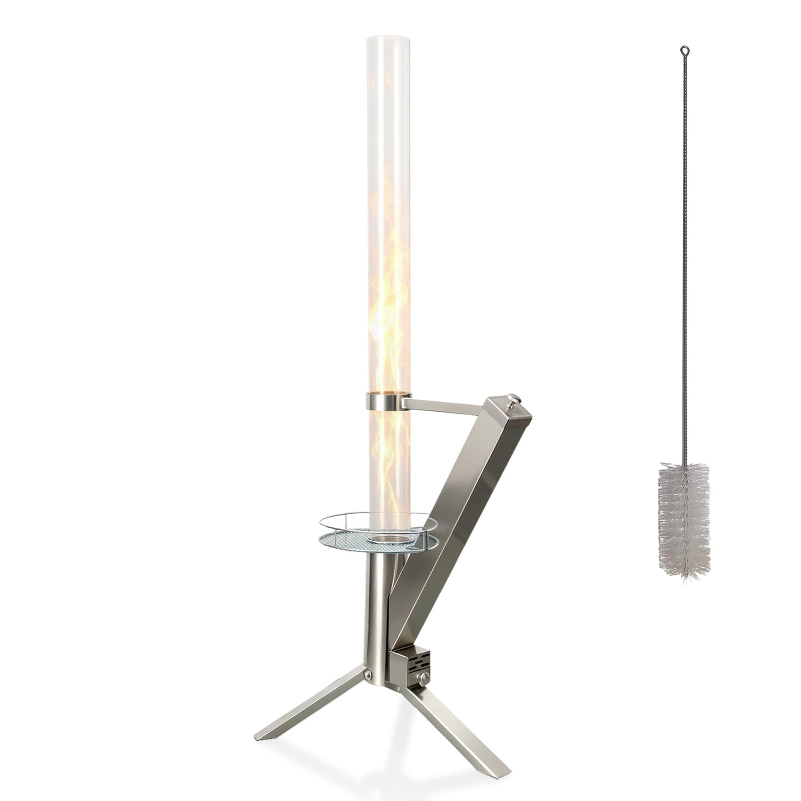 Stufa a pellet di legno da 127 cm, resistente stufa a razzo e braciere a pellet, riscaldatore a pellet di legno senza fumo, riscaldatore a pellet per patio, terrazza e feste