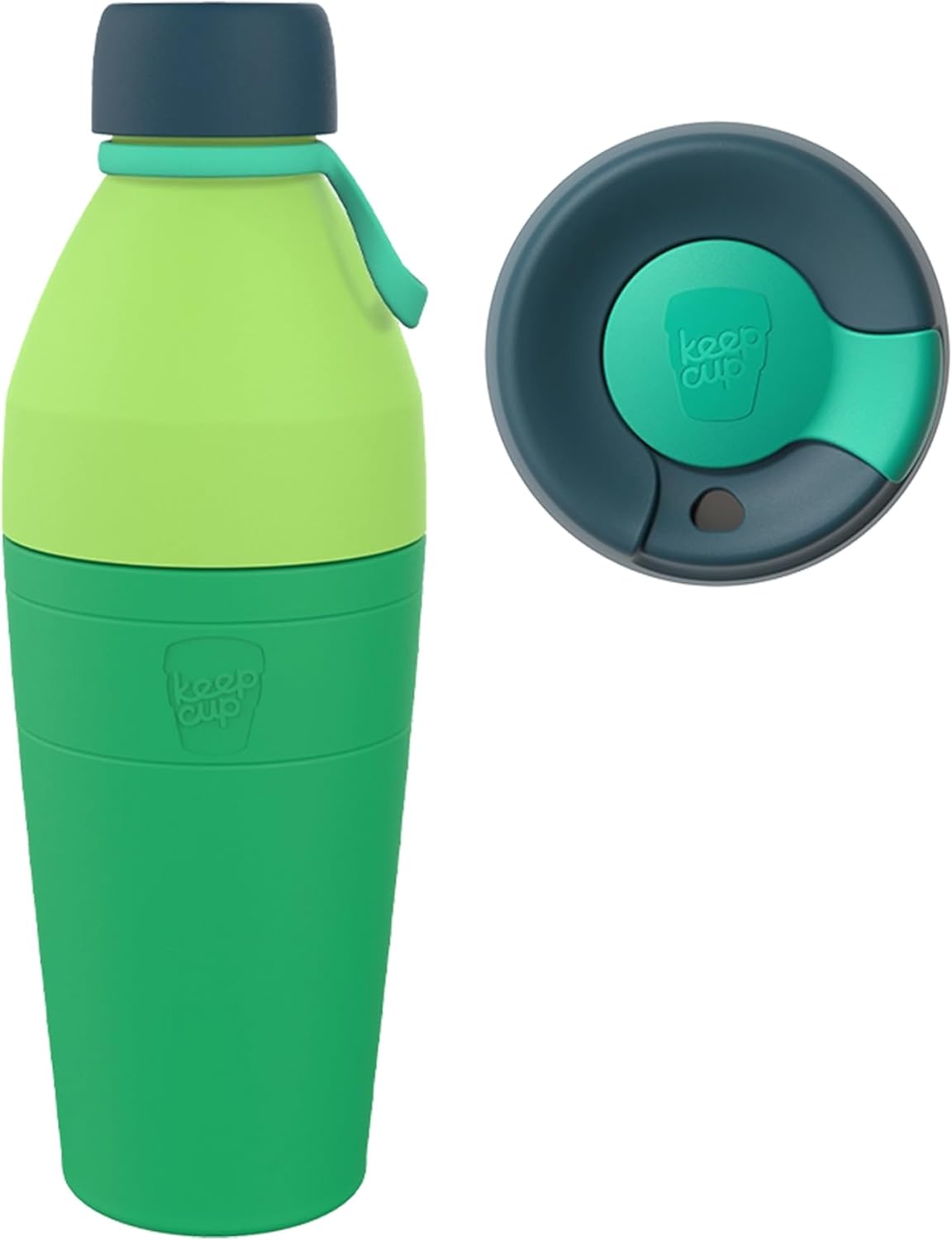KeepCup Cup-to-Bottle Kit, 2 in 1 Reusable Water Bottle and Travel Mug, Insulated Stainless Steel Dual Opening with Leakproof Sipper Lid – 660ml Bottle to 16oz Cup – Calenture