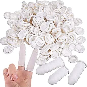 Dedales de látex,MUXItrade cubiertas protectora para los dedos, protegen de la estática, para vendajes secos y limpios - 300 PCS