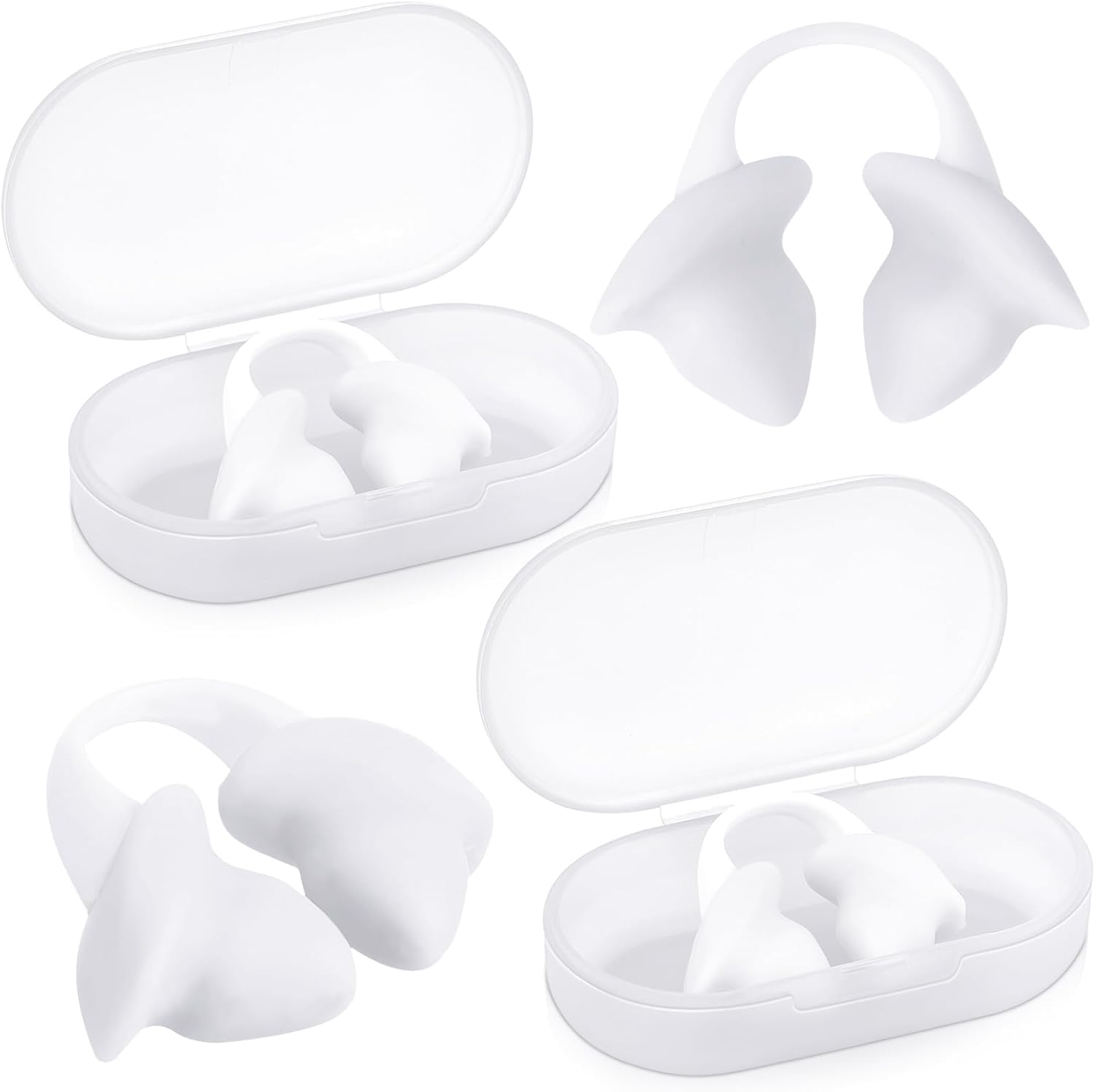 2Pcs Swimming Nose Plugs Silicone Waterproof Painless Swim Nose Clip with Storage Box for Adults Kids Men Women Beginners