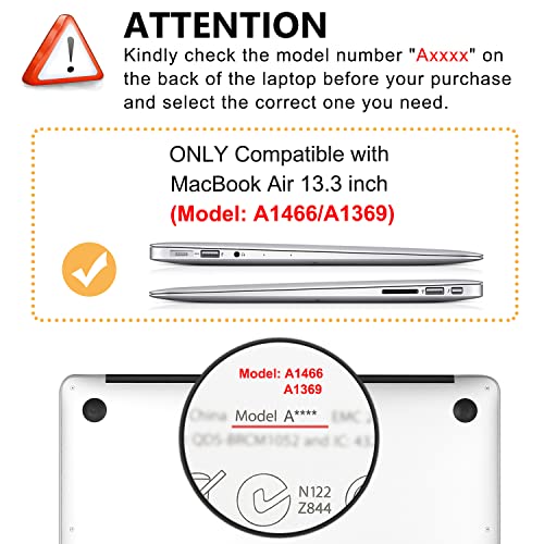 Image of Case for MacBook Air 13 inch A1466 A1369 2010-2017 Release, 3D Effect Matte Clear See Through Hard Cover & Keyboard Cover Only Compatible Older Version Mac Air 13.3 inch - Green Plants