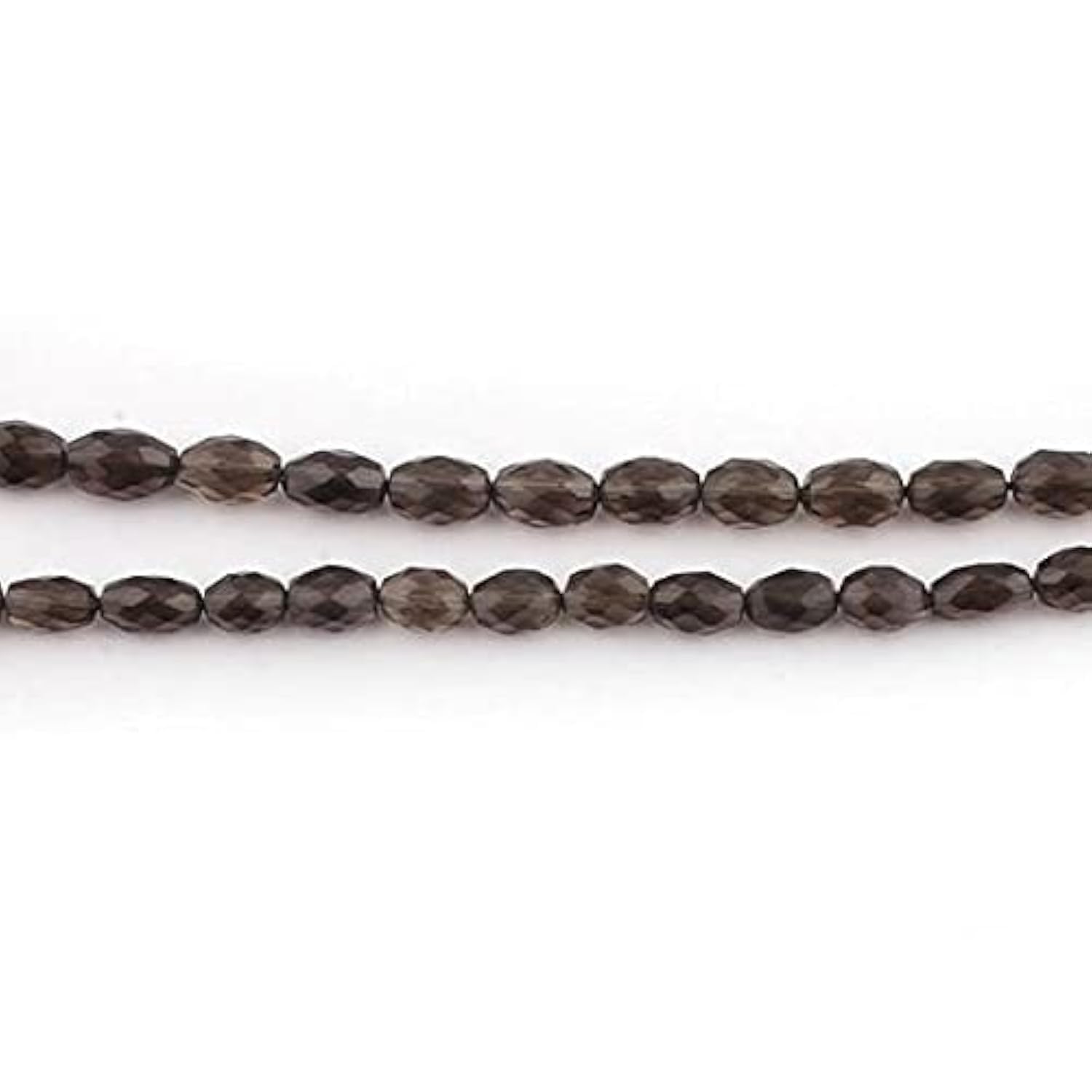 Quartz fumé perles ovales facettées 9x6mm LKBEADS pour création de bijoux