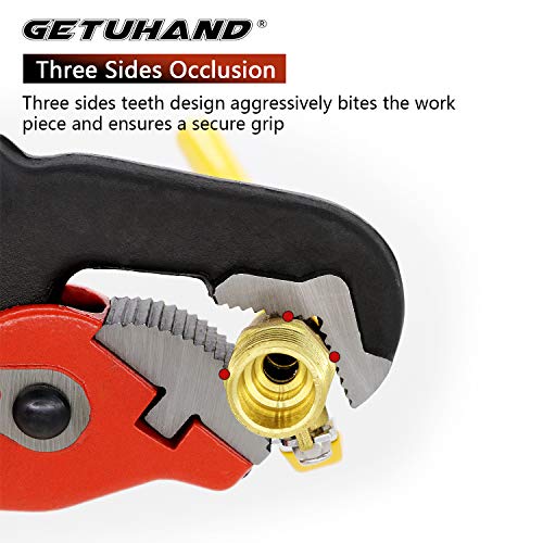 GETUHAND 10-Inch Self-Adjusting Rapid Grip Pipe Wrench, Ratchet Plumbing Wrench, Heavy Duty Quick Multi-function Wrench Forceps for craftsman & plumbers - Thumbnail 6