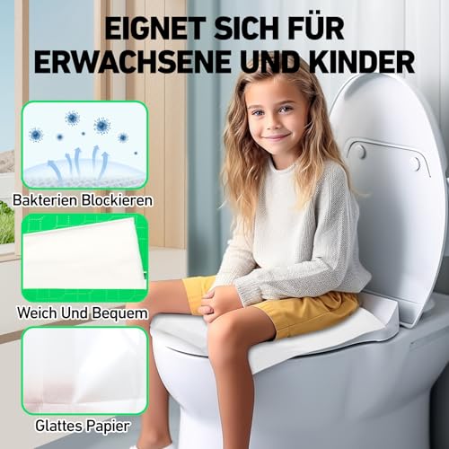 60 Stück Einweg Toilettenauflage, Spülbare Toilettenauflage Einweg, Tragbarkeit Toilettenauflage im Taschenformat, Toilettenschutz Unterwegs für Unterwegs Öffentlichen Toiletten
