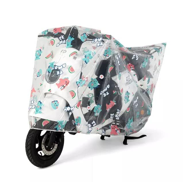 Heria Transparent Scooter Cover, UV Protection & Water Resistant Dustproof Plastic Bike Body Cover for Two Wheeler Scooter, Motor Cycle