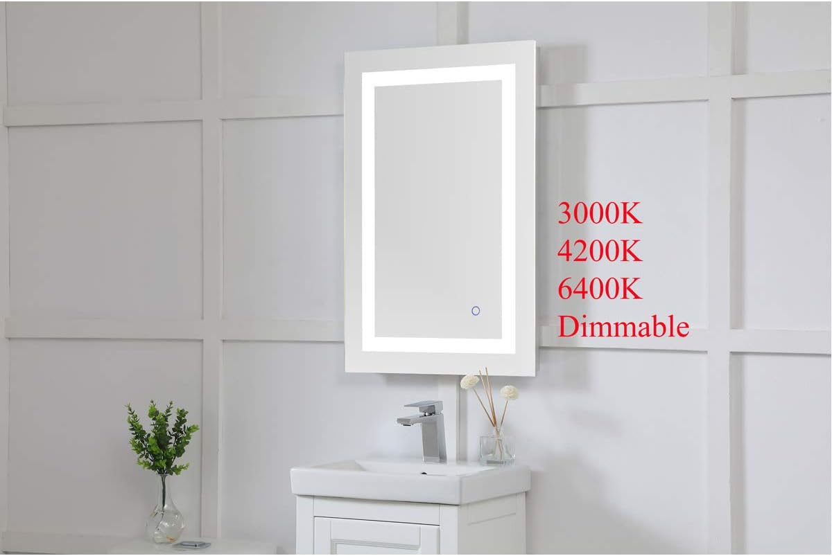 Elegant Decor Helios 30" x 20" Hardwired LED Bathroom Mirror with Touch Sensor