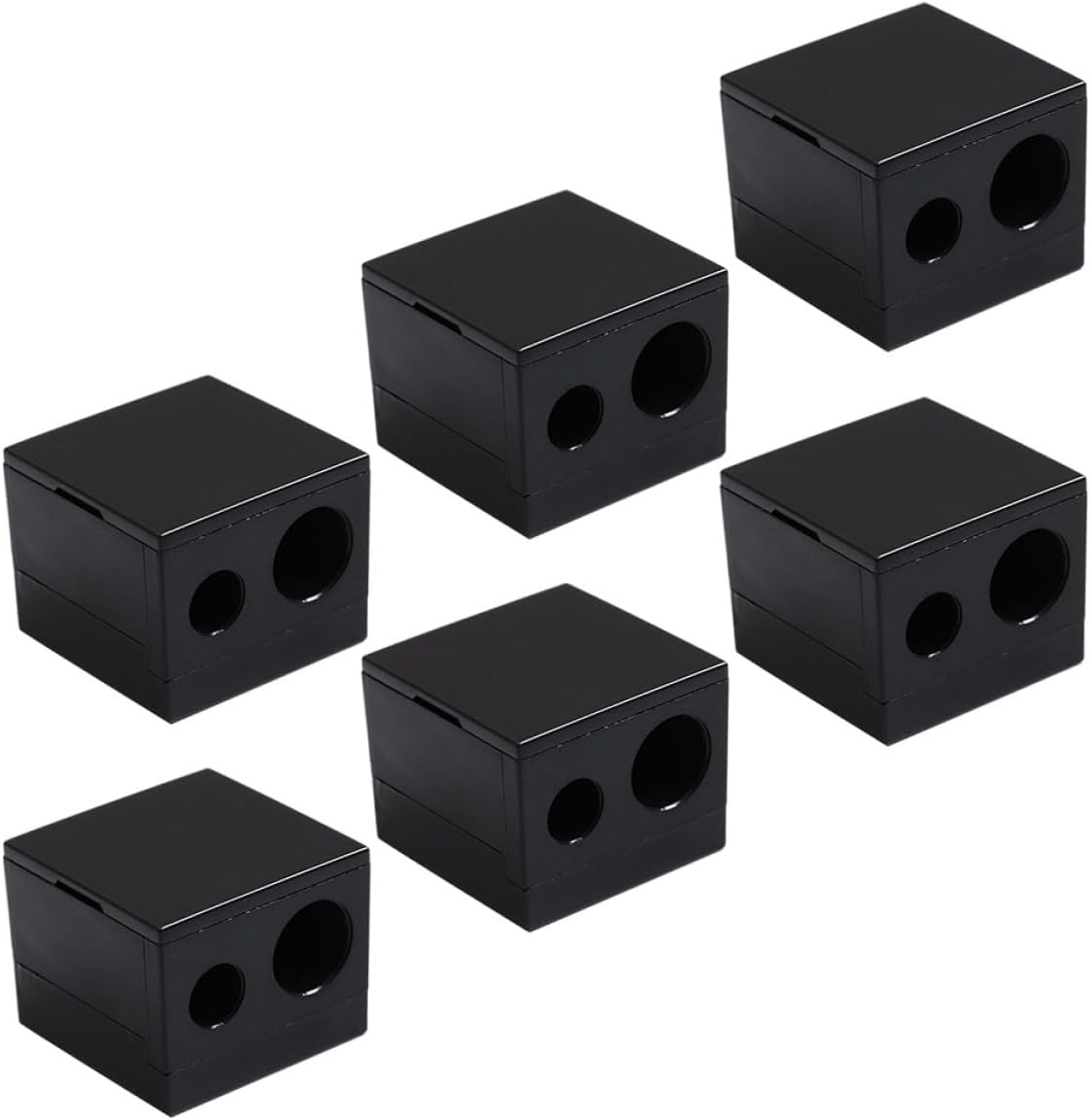 6pcs Dual Cosmetic Pencil Sharpener Makeup Eye Brow Tool for Women Manual Eyeliner Lip Liner Accessories for Home Office School