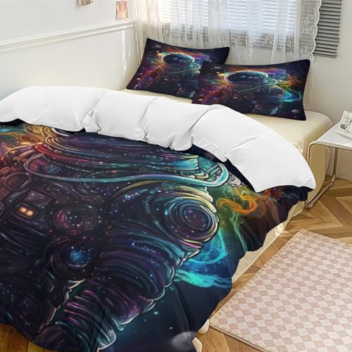 Housse de couette astronaute 3D douce et facile à laver avec fermeture éclair - 5