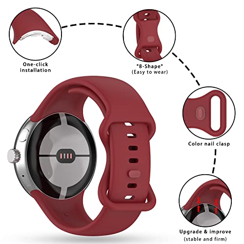 Image of Band Compatible with Google Pixel Watch Soft Silicone Sport Watch Bands Replacement Watch Strap Bracelet for Google Pixel Watch Smartwatch Accessories