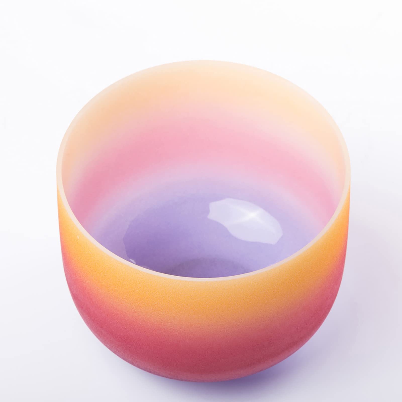 Kristall- Singing Bowl - Rainbow-Serie, 7 Anmerkung C/D/E/F/G/A/B Chakra Sound Heilung Percussion mit Tragetasche, Seide Brokat Kissen, Schaffellstift, Geschenk for Yoga Meditation Zen