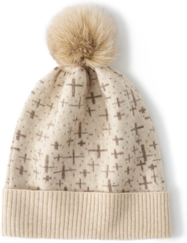 Cashmere Knitted Hat Winter Women Outdoor Casual Soft Warm Beanies Hats Female