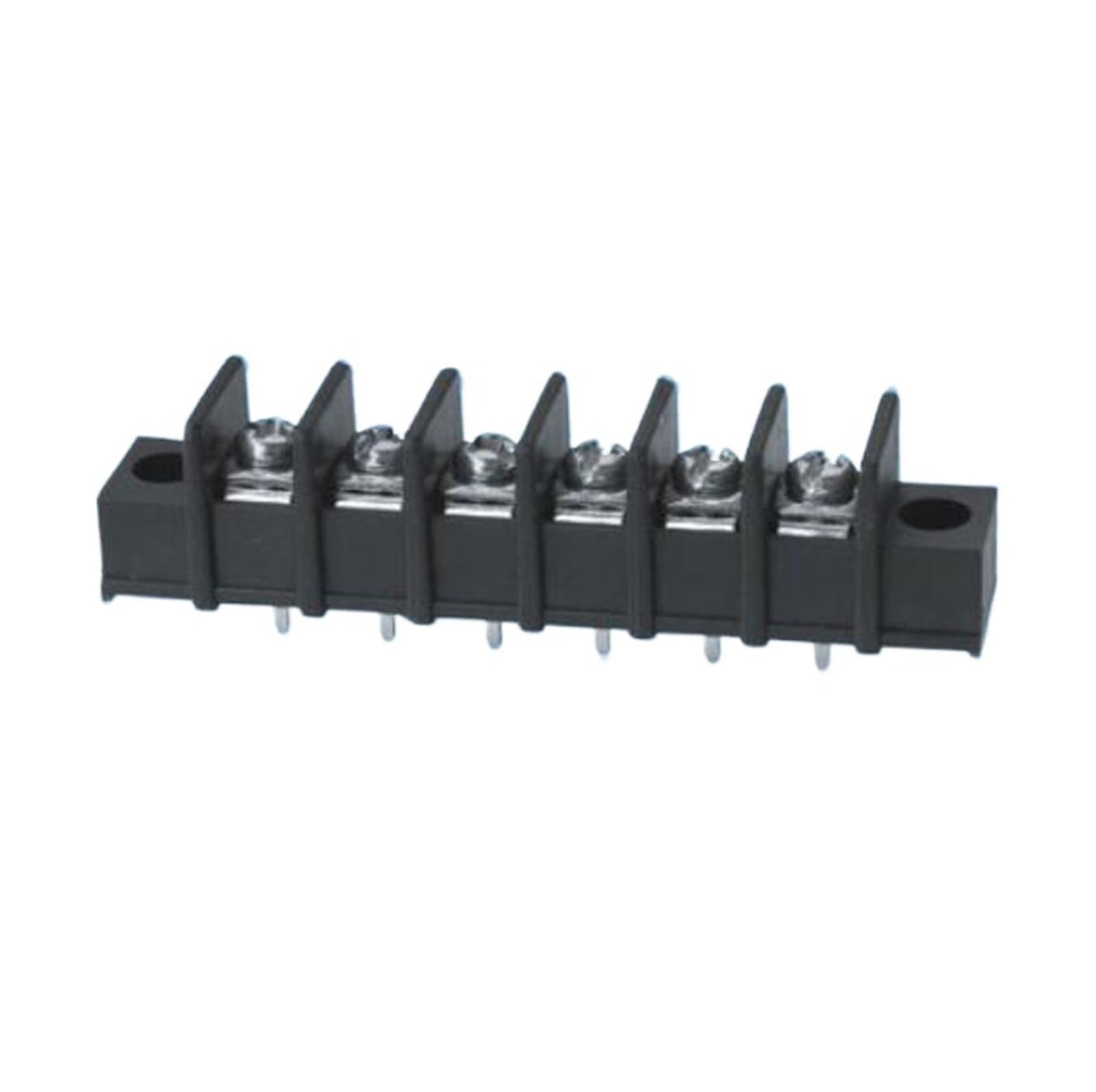 50 Stück Pitch 7,62 mm Barrier PCB Terminal Block gerade 2/3/4/5/6/8 Pin Morsettiera Anschlüsse mit Schraubenlöchern 300 V 15 A 14 AWG(4Pin)