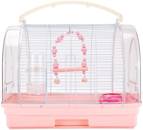 Vilom 鳥かご バードケージ 鳥の巣 屋外用 小動物用 持ち運び可能 取っ手付き 旅行用 通院用 引越し用 防災用 止まり木付き 通気性 透明 インコ オウム用 組み立て式 バードハウス 鳥小屋 ペットバッグ 屋外 室内用 小型タイヨウチョウ 持ち運び