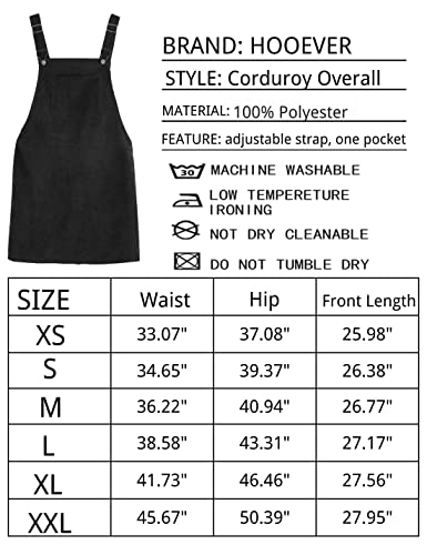 Hooever Women'S Cute Corduroy Overall Bib Dress Pinafore Suspender Dress Skirt Jumper thumb #5