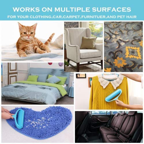 Sticky Lint Roller, Reusable Washable Adhesive Lint Remover Brush for Pet Hair, Floor, Carpets, Clothes, Furniture, Sofa, Dust, Car (Large/2 Refills) - Thumbnail 2