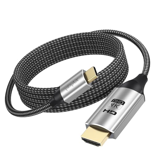 XiAyriky USB C to HDMI Cable 10FT 4K@30Hz Thunderbolt 4 Compatible with iPhone 17/16/15 Pro/Max MacBook Pro/Air iPad Pro/Air Galaxy S26/ S25/ S24 to S9 Dell XPS Surface Pro Steam Deck and More