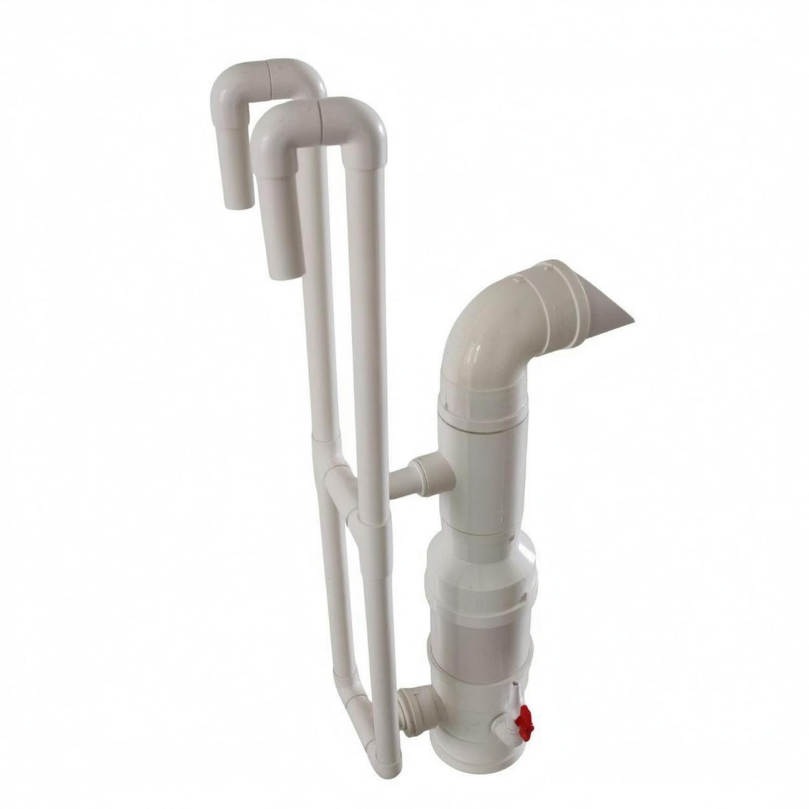 Aeratore Acquatico Spingitore d'Acqua da Stagno a Tubo PVC Struttura Verticale con Giunto Curvo E Condotti Doppio Supporto Adatto per Gestione di