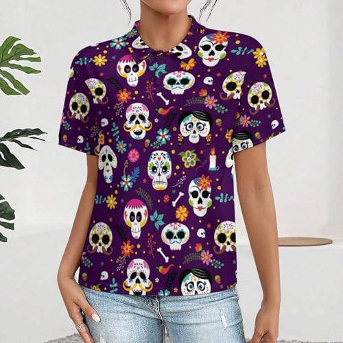 Mexican Skull Matching Golf Shirts