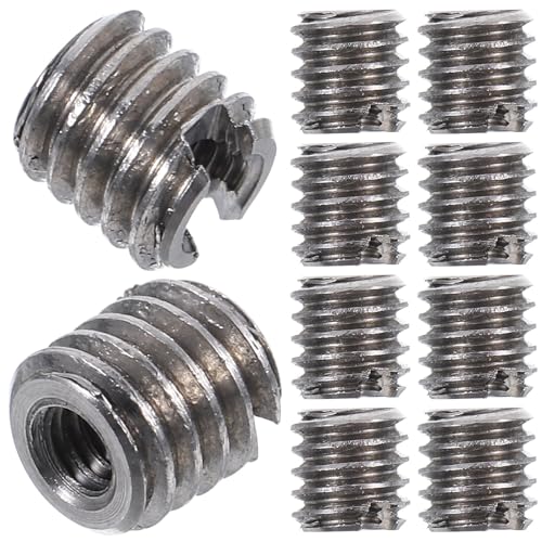 TOBBOMEY Lot de 10 Inserts Filetés Inox M2 X M4 X 4 MM, Connecteurs Filetés pour Meubles en Bois, Fixation Solide pour Quincaillerie et Impression 3D,...