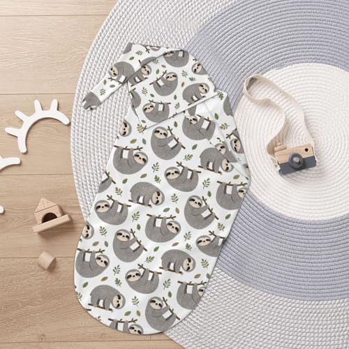 Image of Sloth Swaddle Blanket, Soft Swaddling Blanket Baby Clothes, Sloth Baby Stuff