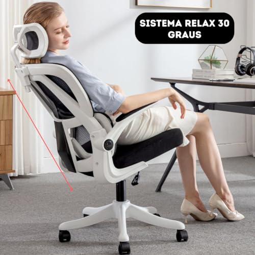 Cadeira De Escritório Ergonômica Giratória com Apoio de Braços 150kg 3D Plus (Branca)