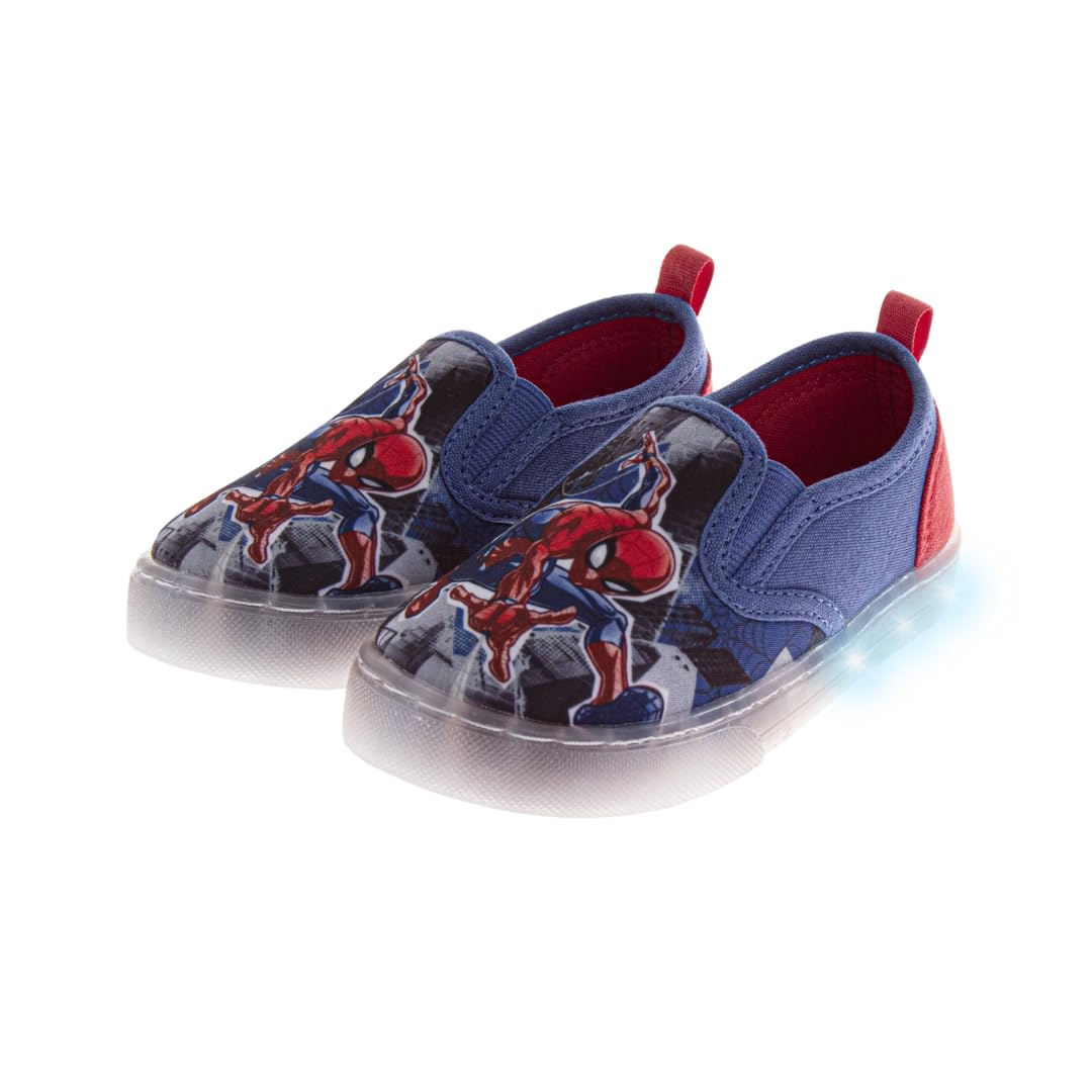 Light Up LED Shoes Boy Cars Paw Patrol Sonic Spidey Lowtop Canva Shoe