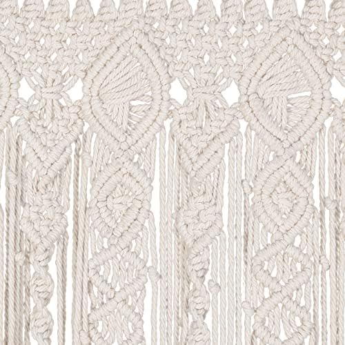 Susire Wall Hanging Decor Macrame Tapestry: 90x180cm Boho Door Curtain Handmade Woven Cotton Yarn Rope Bohemian Doorway Decorations for Bedroom Window Living Room Home Wedding Backdrop Decors