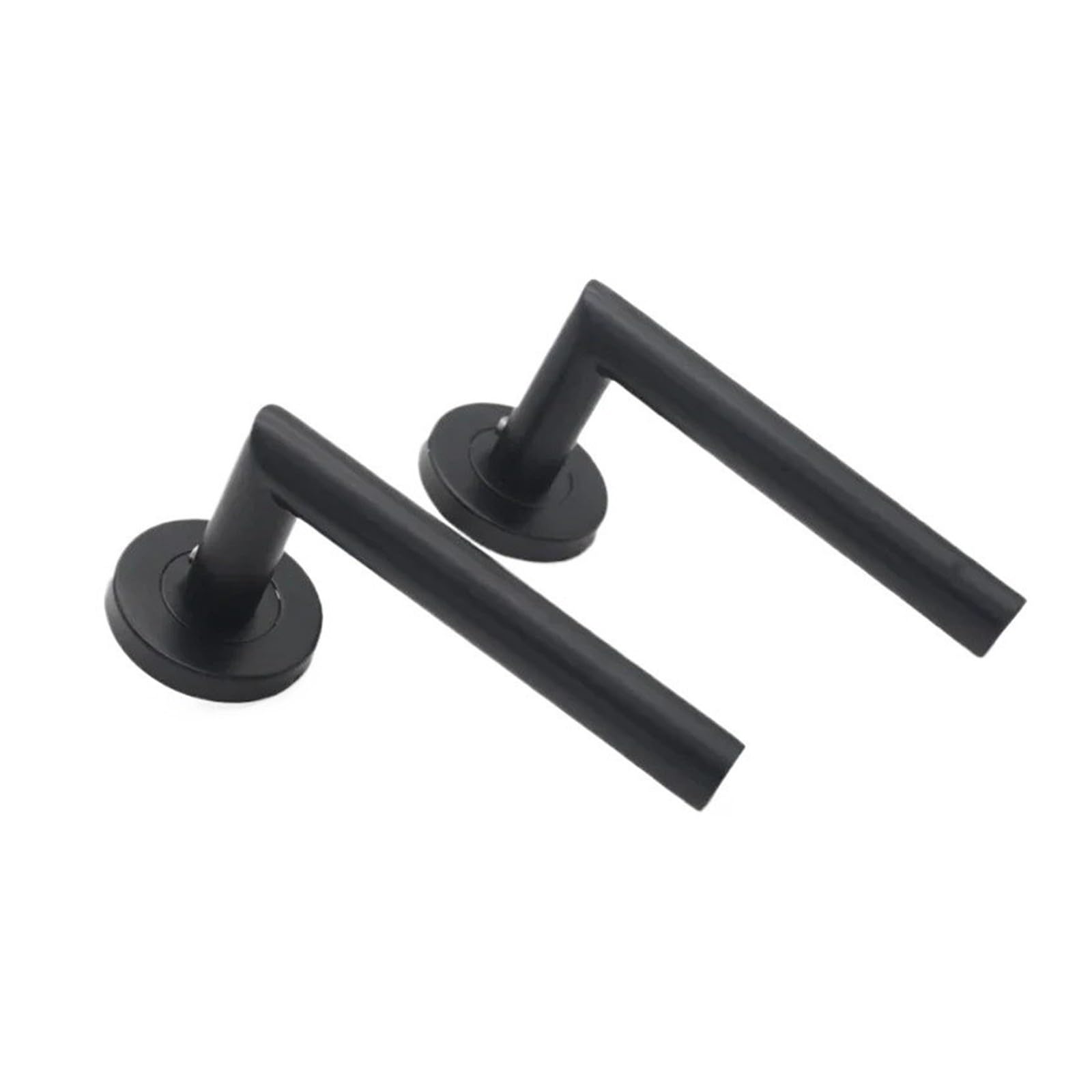 Tirador de puerta de acero inoxidable negro mate 304, tirador de perilla de tubo redondo