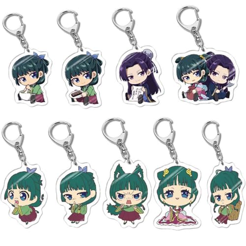 DJMANMENGG 9Pcs Apothecary Diaries Keychain Anime Merch Maomao Keychain Accessories