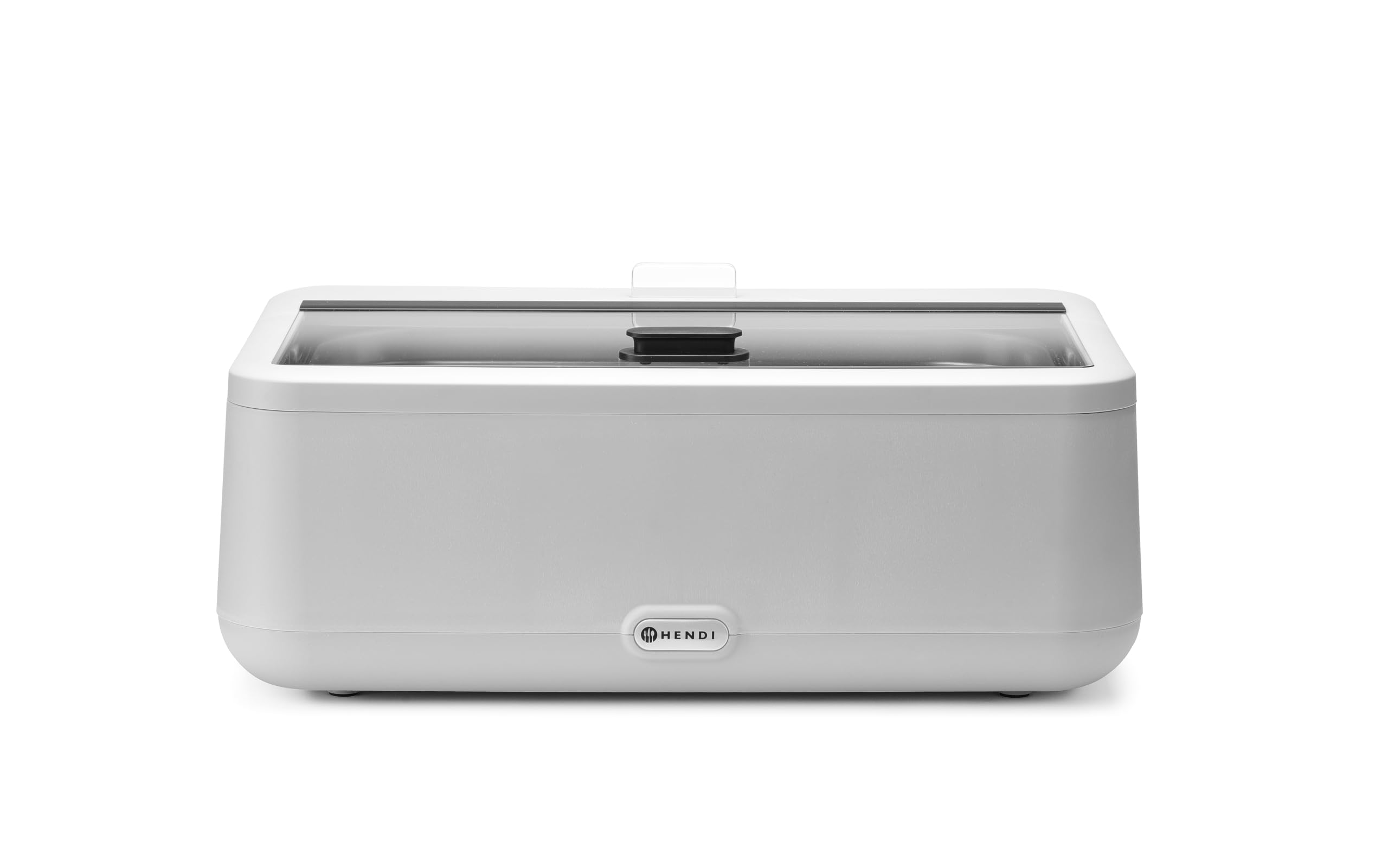 HENDI Chafing dish elettrico UNIQ per buffet, GN 1/1, 12,5L, 35-85°C, 220-240V, 700W, 607x402x(H)245mm, alluminio, acciaio inox, PP, vetro temperato, bianco